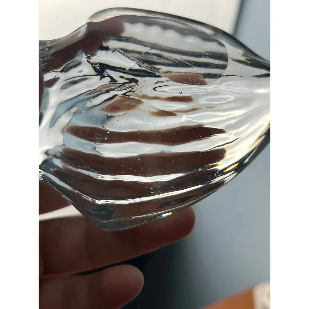 VTG Hand Blown Art Glass Conch Shell Paperweight Seashell